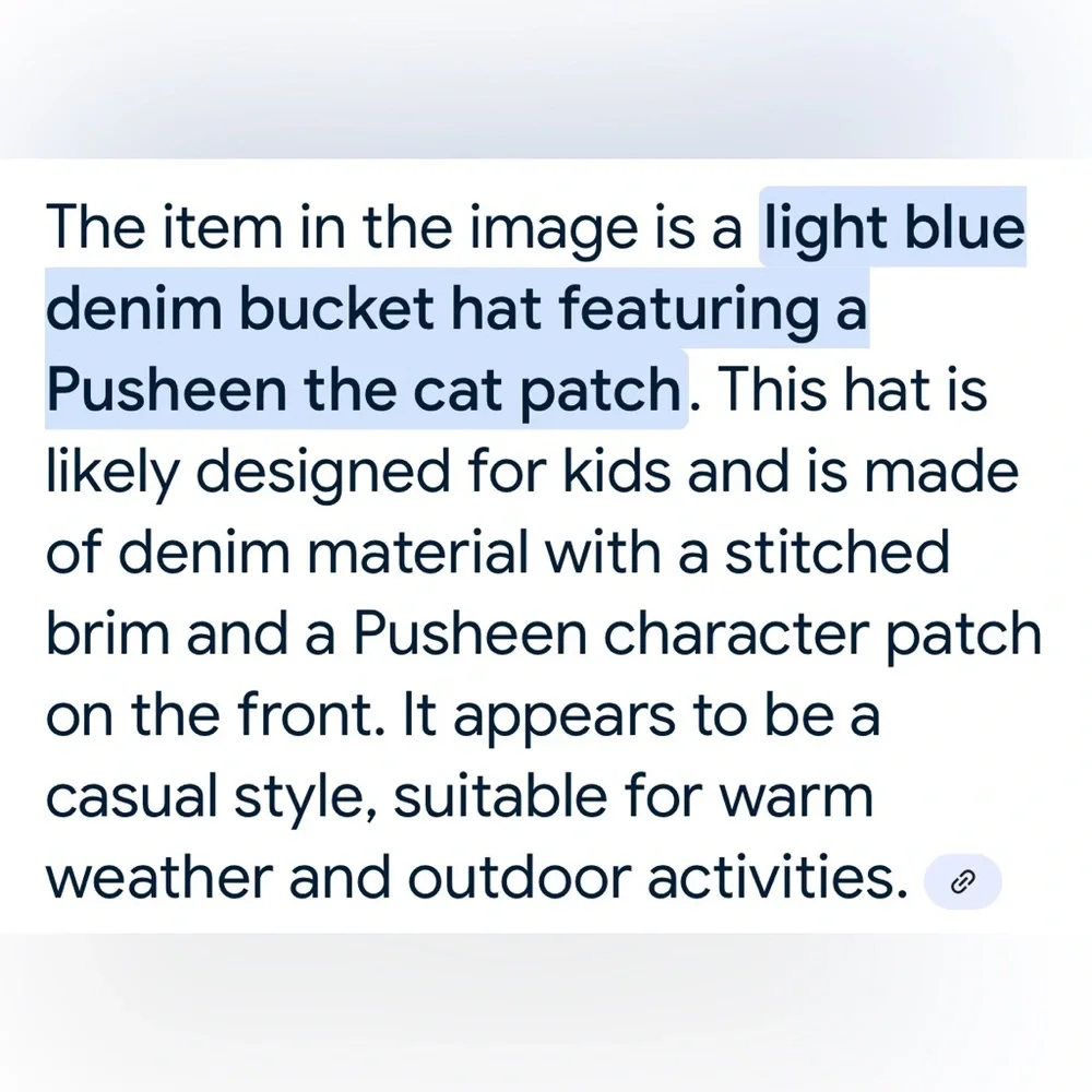 Pusheen The Cat‎ Reserved Kids Light Blue Bucket Hat with Patch 5-9 years denim